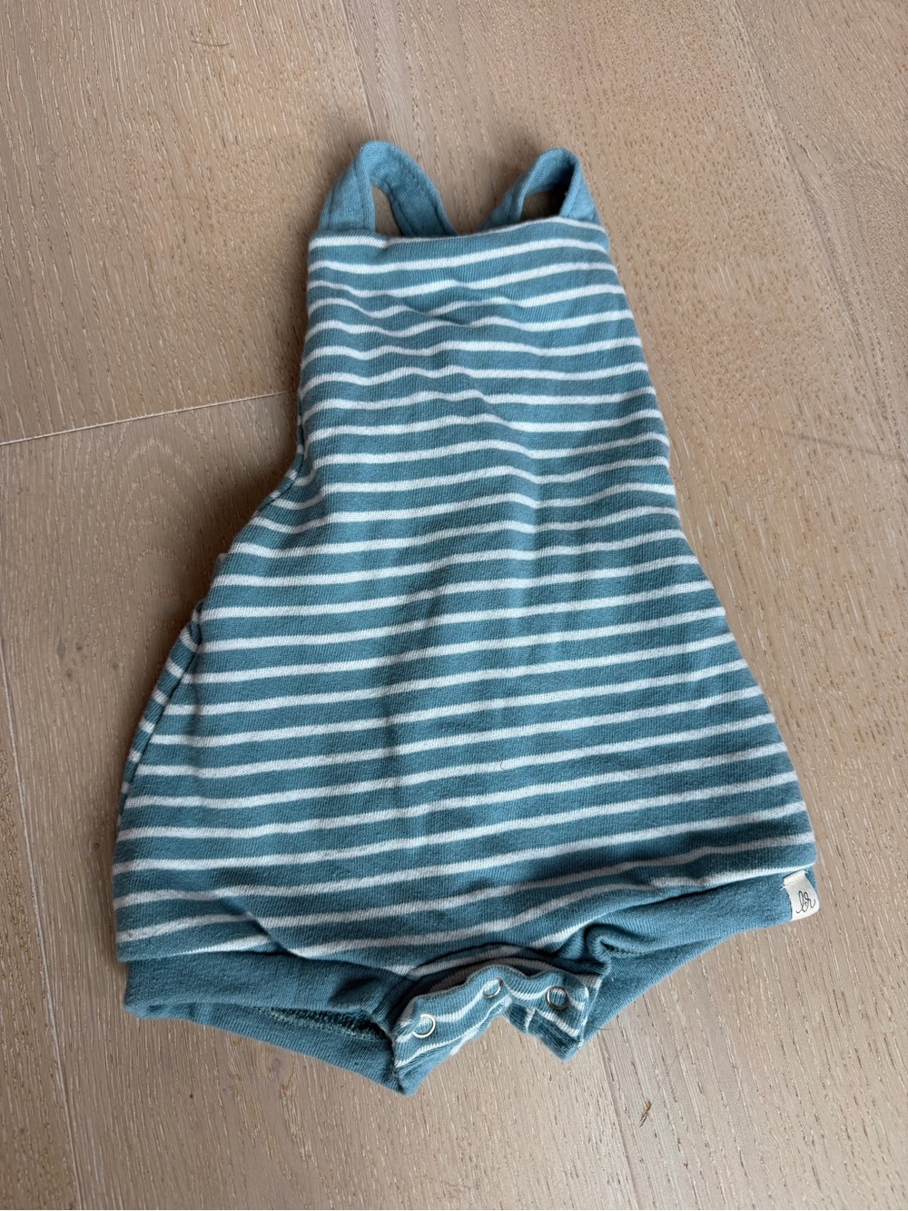 Lulu + Roo Teal and White Striped Kids One-Piece